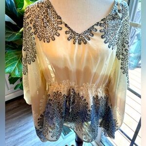 Charlotte Russe Elegant Ombre Sparkly Women's Flowey Top